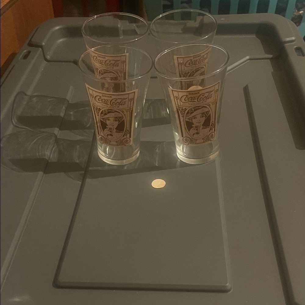 Coca Cola Vintage Brown Glass Set